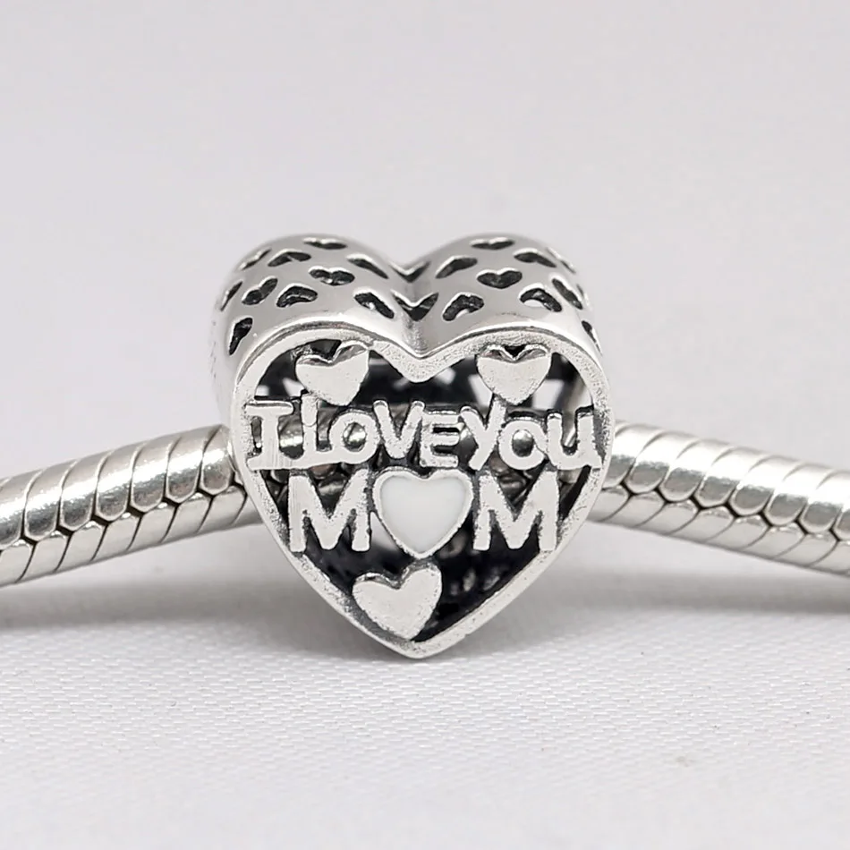 Оригинальные винтажные ажурные бусины Я люблю тебя мама подходят для женского