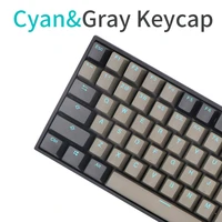 keypro cyan grey doubleshot pbt keycaps top printed 61688487104122keys for cherry mx switches mechanical keyboard