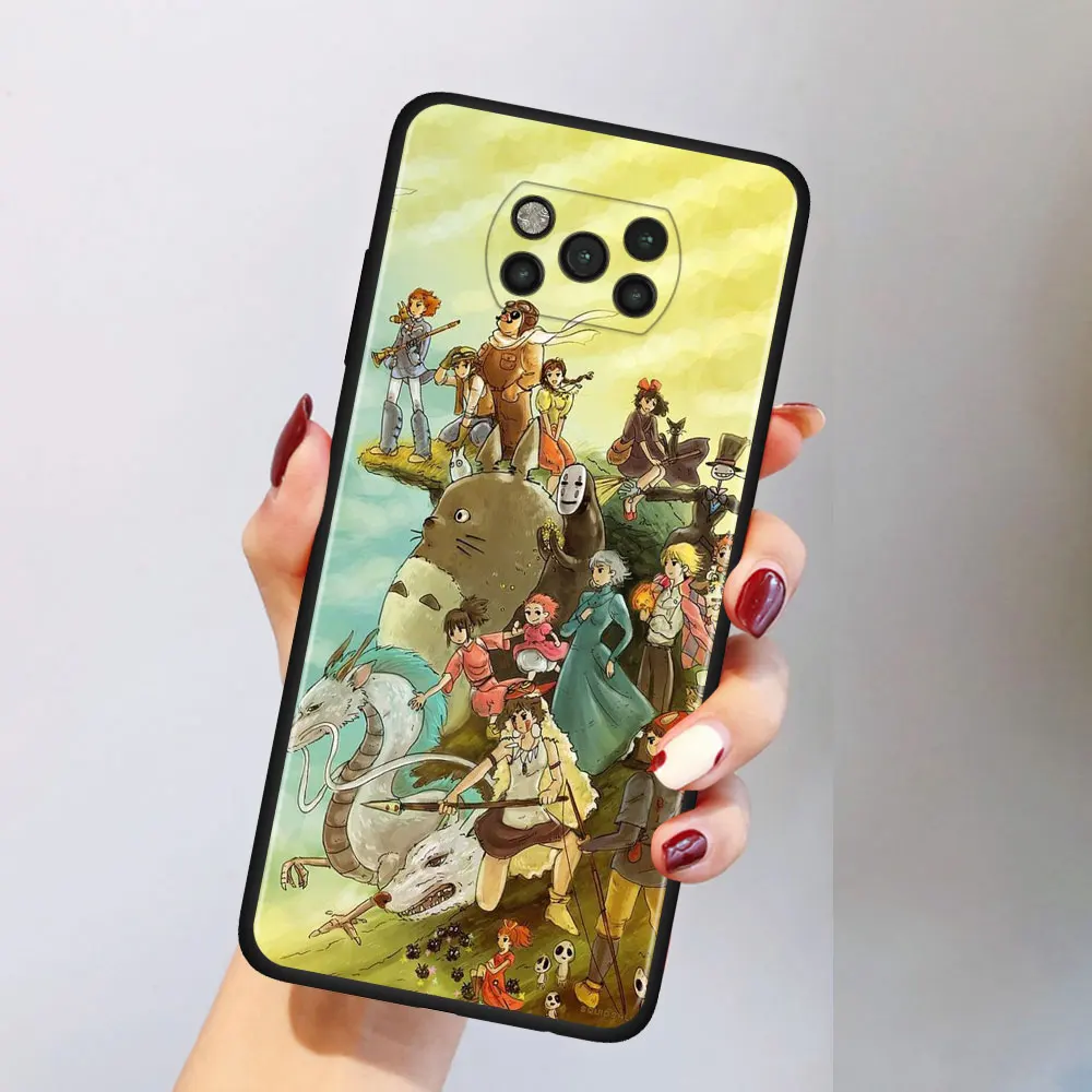 totoro spirited away ghibli miyazaki cell phone case for xiaomi poco x3 nfc m3 pro 5g f3 gt mi 11 lite 10t 9t a2 cc9 cover coque free global shipping