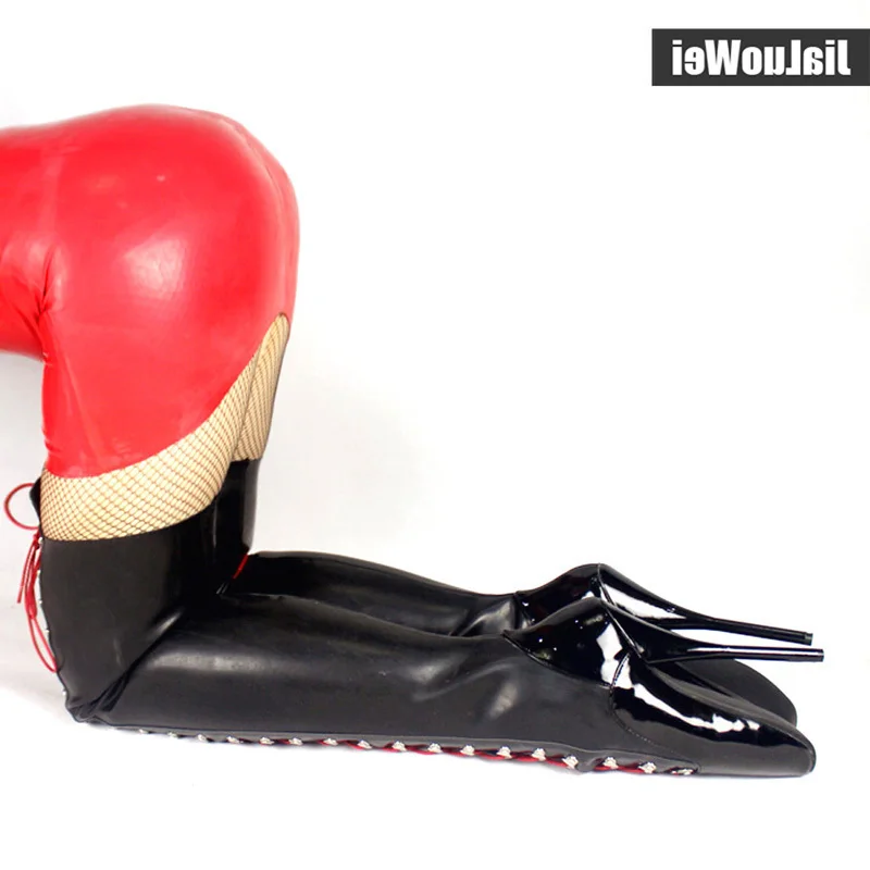 Пикантные Сапоги на каблуке 18 см шпильке очень высоком 7 дюймов сапоги шнуровке