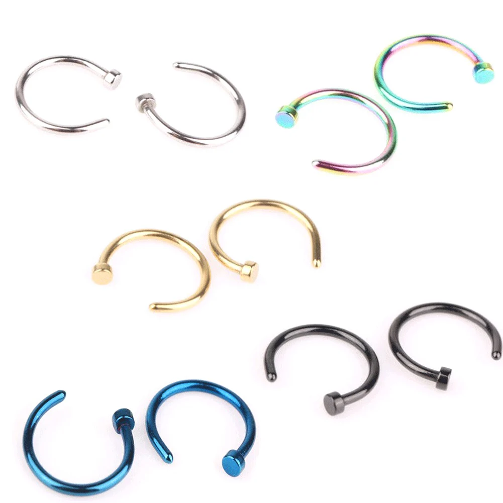 Кольцо-клипса из хирургической стали для пирсинга носа ювелирное изделие в стиле