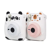 cute cartoon panda bear soft silicone protective camera case cover carrying bag for fujifilm instax mini 11 film instant