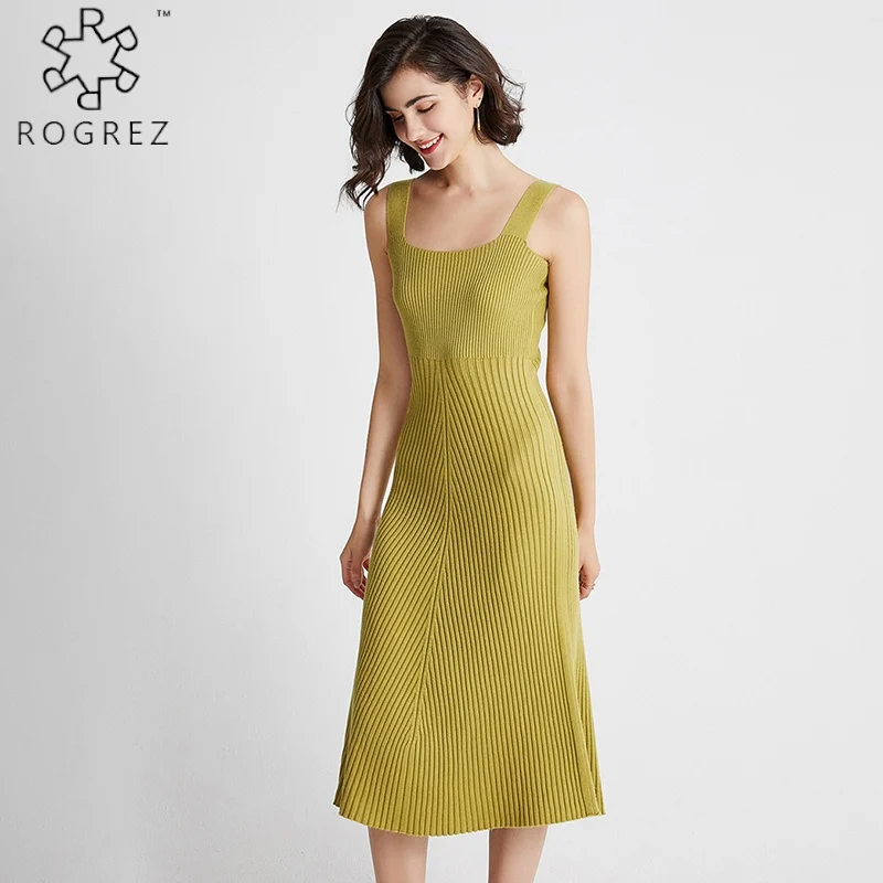 ROGREZ черный красный Повседневный свитер без рукавов платья ремень Бандажное