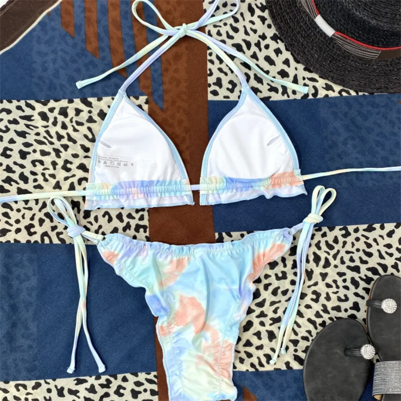 Сексуальная купальная одежда GNIM с микро-завязкой Женский комплект из 2 предметов