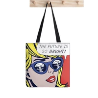 2021 shopper pop optimistic girl printed tote bag women harajuku shopper handbag girl shoulder shopping bag lady canvas bag