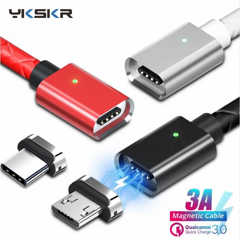 Магнитный кабель с тиснением USB Type C быстрое зарядное устройство Micro зарядный для