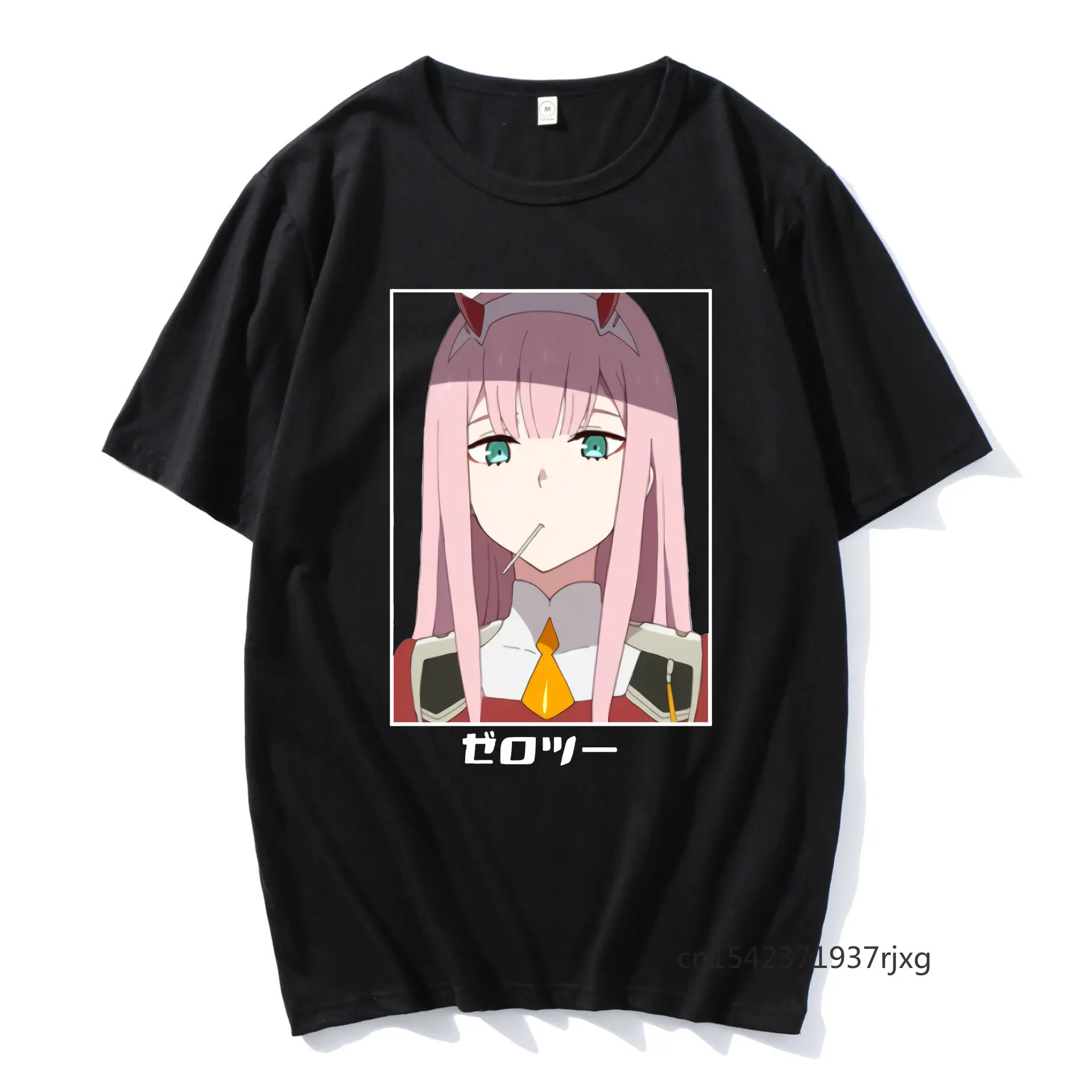 

Japanese Anime Funny Darling Franxx T-shirt Zero Two Print Short Sleeve Fashion Casual Crewneck T Shirt Short Sleeves