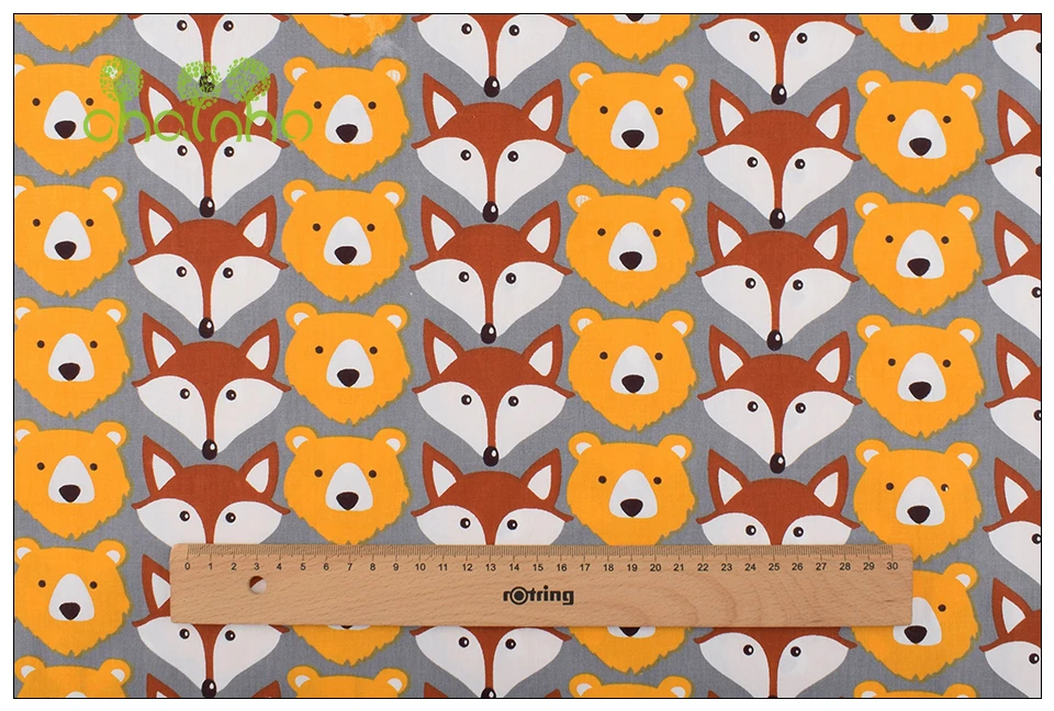 Chainho, Jungle animals Series, печатная саржевая хлопковая ткань, для поделок шитья, простыня для детей и малышей, подушка, материал, полметра