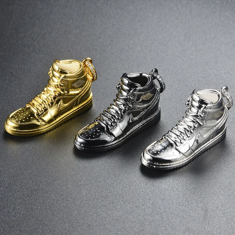 925 пробы, серебряный, золотой, черный AJ Air Shoe Jordan мини-кроссовки с подвеской в стиле хип-хоп, длинная цепочка, ожерелье, модные ювелирные изделия