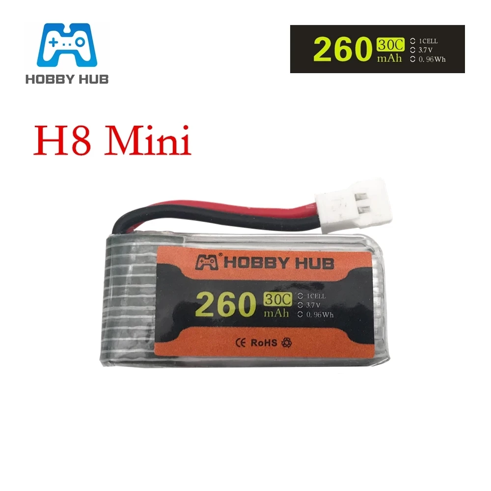 Литий полимерный аккумулятор 3 7 в 260 мАч для JJRC H2 H8 H8mini H20 H36 H48 Eachine E010 E010C E011 E012 E013 F36