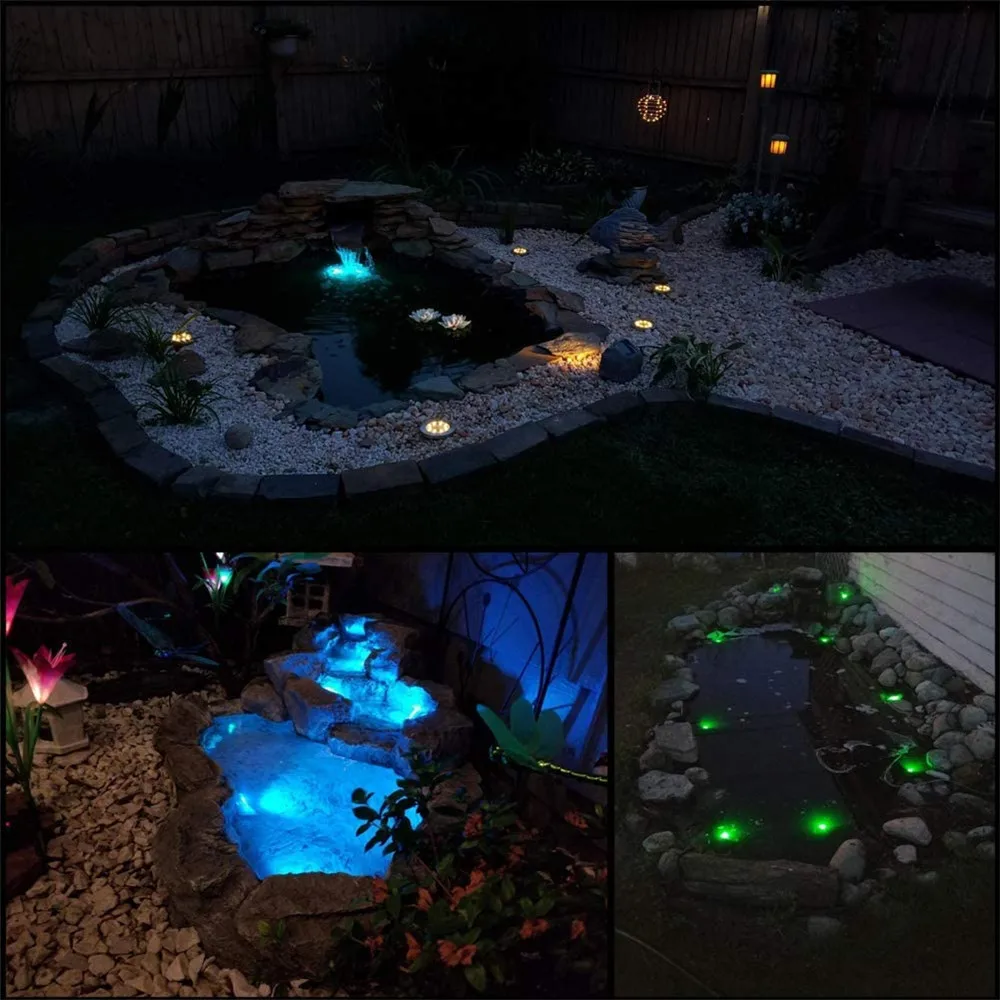 Подводный светильник RGB 16 цветов 3 светодиодный ночник для бассейна улицы вазы
