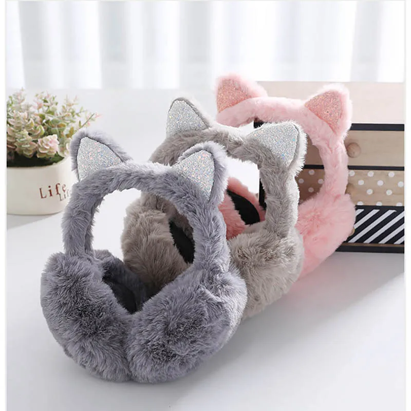 Женские/женские пушистые наушники Calymel зимние теплые мягкие плюшевые уличные