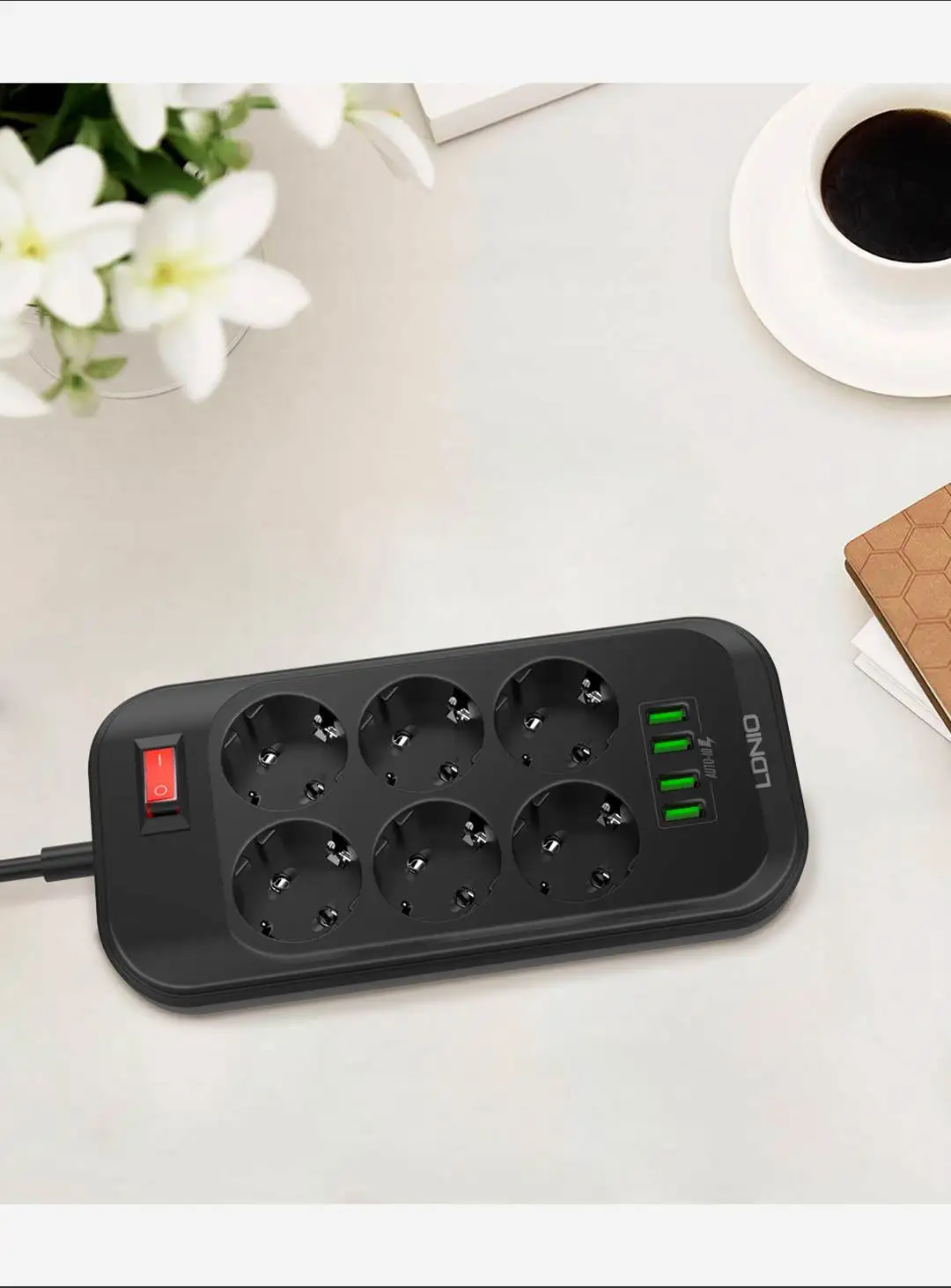 LDNIO SE6403 4USB зарядное устройство для телефона 6 ЕС электрический штекер для iPhone 8 X Xs MAX для Xiaomi 9 huawei P30 Pro USB зарядное устройство для телефона