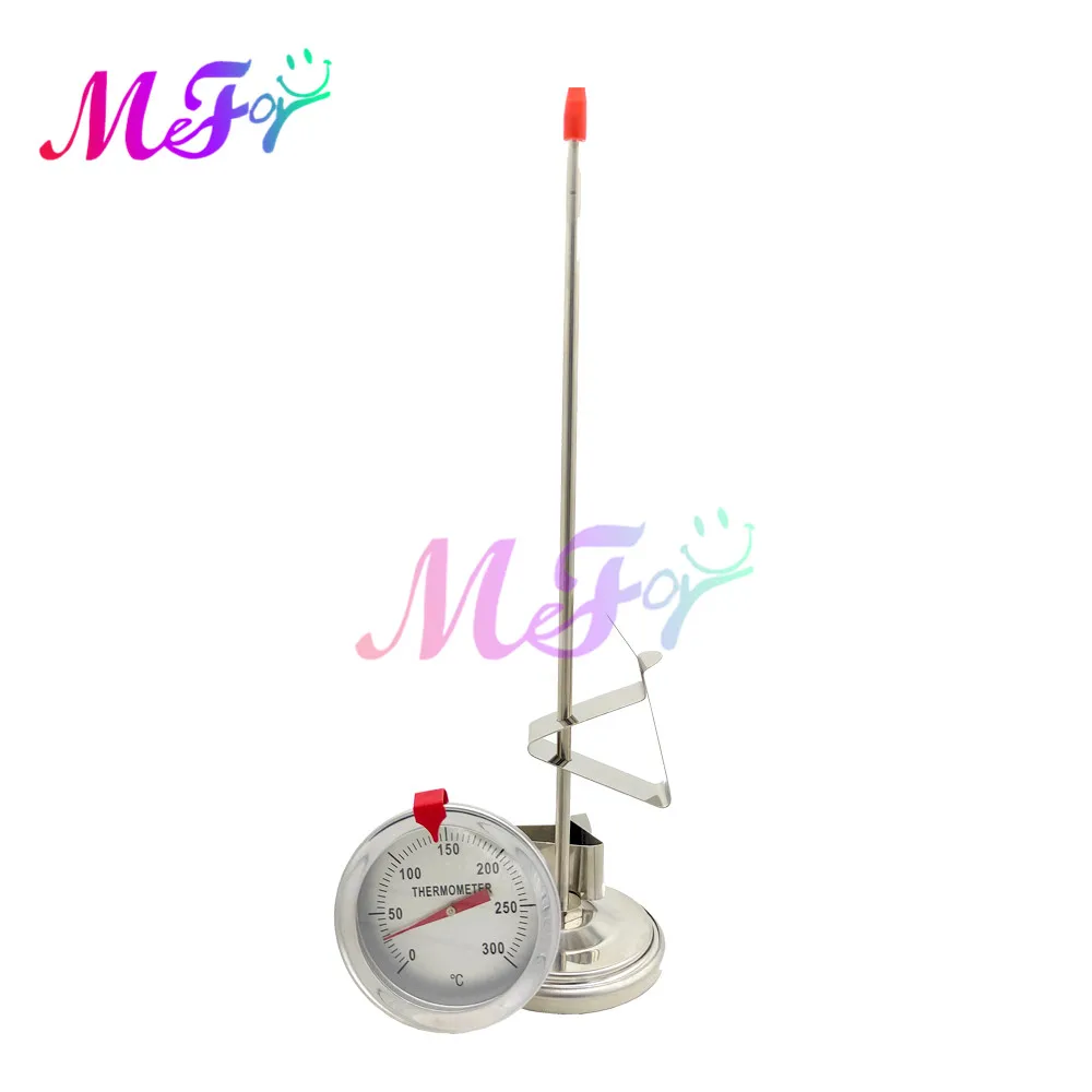 

0℃～300℃ 150MM 300MM Stainless Steel Probe Type Home Kitchen Oil Thermometers Food Meat Water Thermometer with Bracket Outdoor