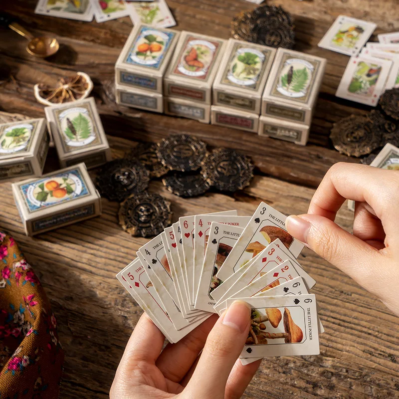 

54pcs/1lot kawaii Stationery Sticker Mini Playing Cards Morris Garden Night Series Diary Planner junk journal Decorative