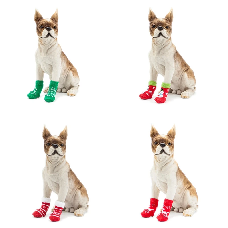 Милые Нескользящие трикотажные хлопковые носки для собак маленьких средних