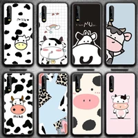 cute cow milk phone case for huawei p20 p30 p40 lite e pro mate 40 30 20 pro p smart 2020