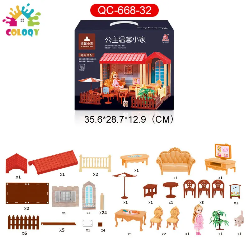 

New Handmade Diy Doll House Princess House Girl Castle Suit Villa House House Children's Family Toys New Year Gift Girls' Toys