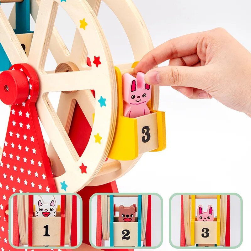Детские развивающие игрушки Монтессори ручное колесо обозрения Интерактивная