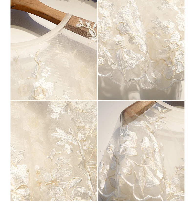 

Light Champagne Lace Wedding Wrap Elegant Spring Bridal Cape 2021 New Style Shawl Summer Event Matching Accessories YSAN1066