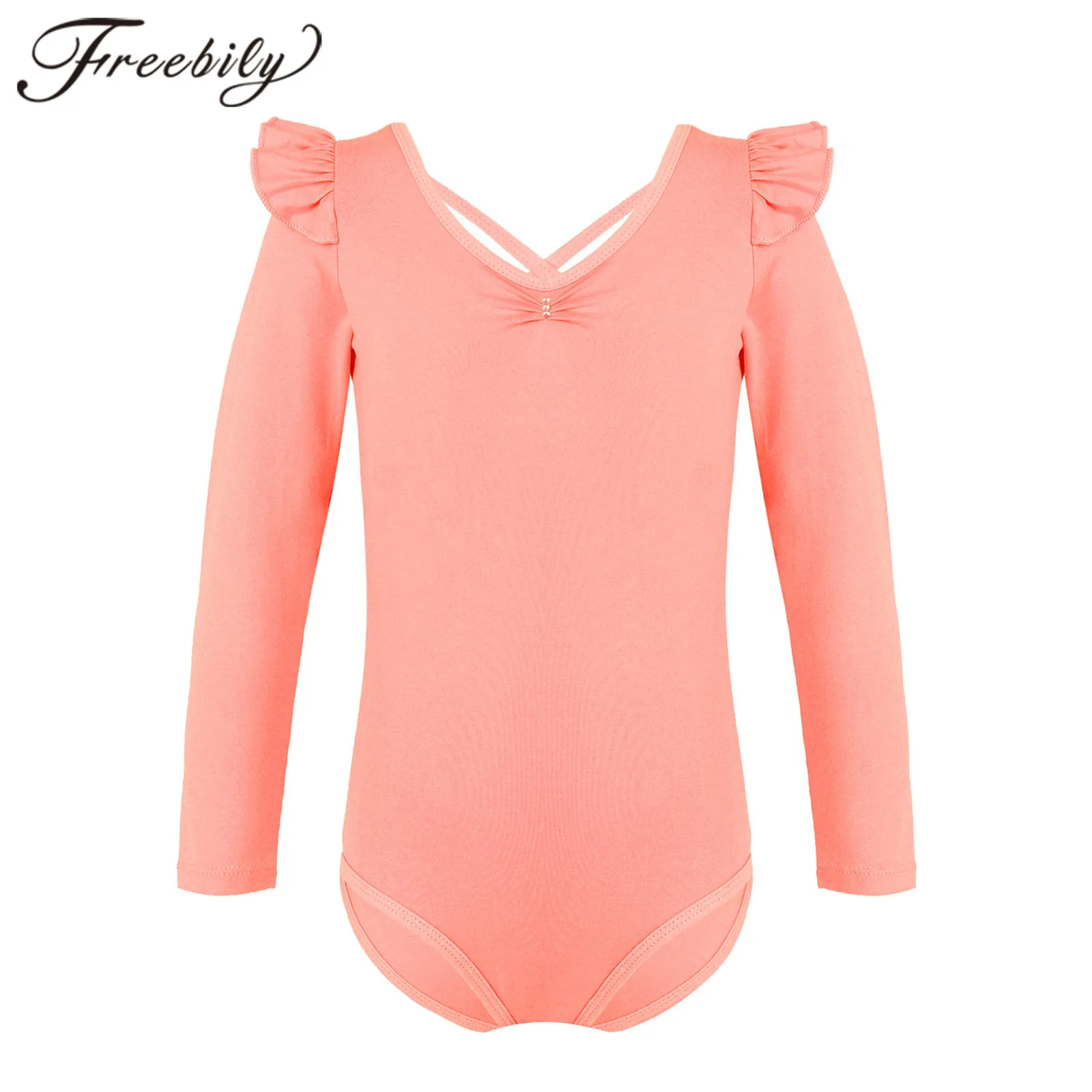 

Children Girls Gymnastics Leotards Dance Clothing Ballerina Long Sleeve Leotards Bodysuits Kids Ballet Dance Jumpsuit Dancewear