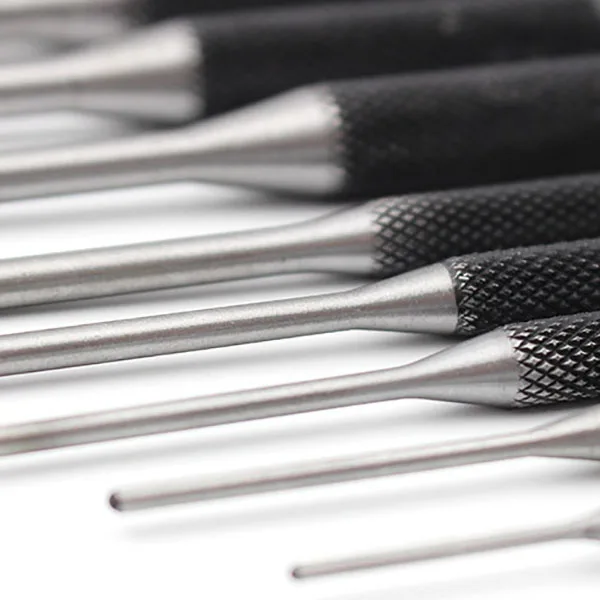 

9Pcs Steel Multi Size Round Head Pins Punch Set Grip Roll Pins Punch Tool Kit Professional Hollow End Starter Punch Chisel