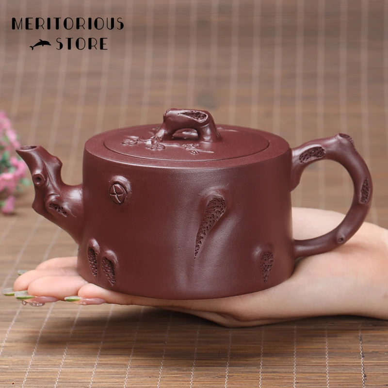 

Yixing Large Capacity Plum Pile Purple Sand Hanmade Chinese Clay Teapot Tea Cup Household Ceramic Kettle 300ml Handmade Teaware