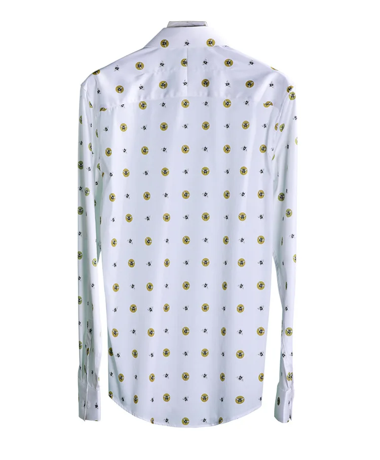 Рубашка Minglu мужская с принтом в горошек роскошная модная сорочка пчелиным