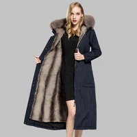 real shot fur collar real natural fur coat winter plus size jacket x long women raccoon fur liner hooded parkas m3xl 4xl