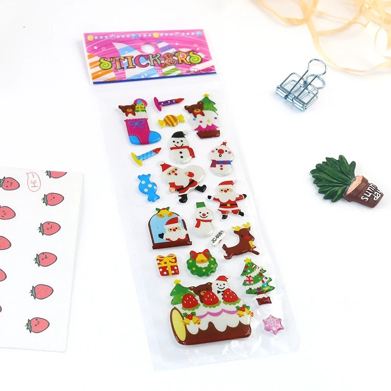 

20 Pcs Christmas 3D Bubble Sticker Santa Claus Window Sticker Ornament Door Home H9EF