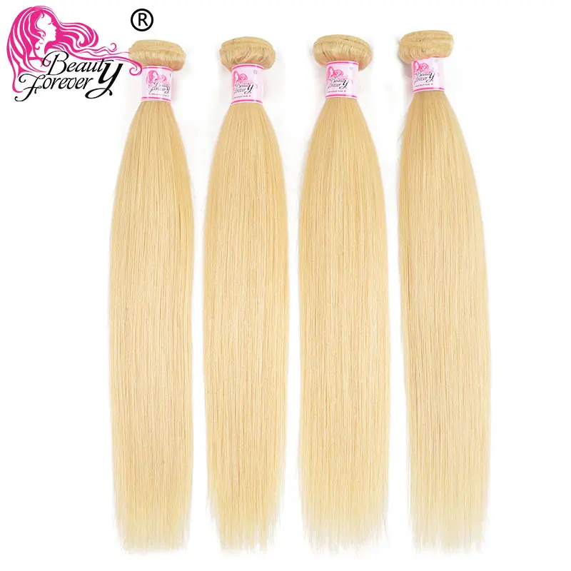 BEAUTY FOREVER #613 блонд бразильские прямые волосы 4 шт./лот Remy человеческие пучки 16 24
