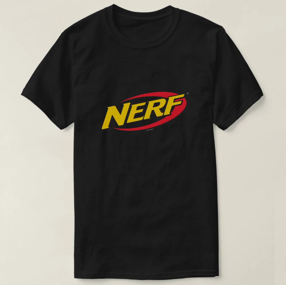 Мужская футболка с принтом хлопковая коротким рукавом логотипом Nerf-Темная для