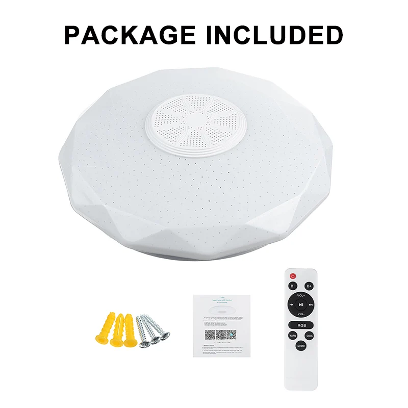 $17.99 120W RGB Dimmable Music Ceiling Lamp Remote&APP Control Smart Ceiling Light AC 220V for Home bluetooth Speaker Lighting Fixture