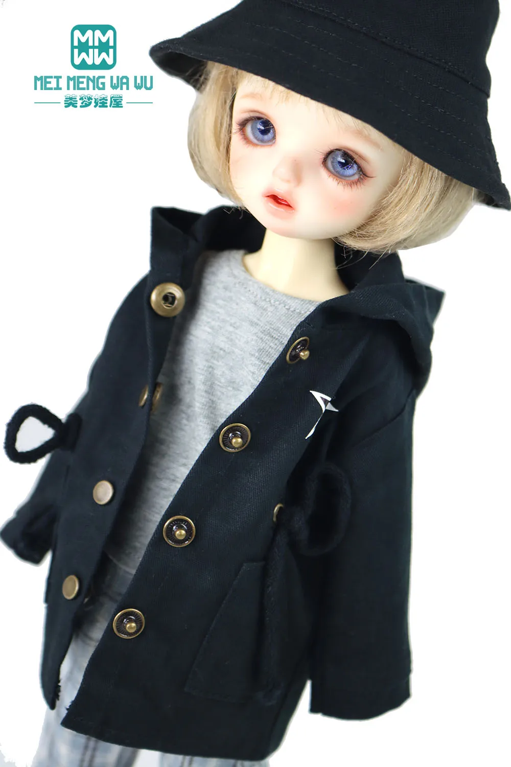 

BJD dolls accessories clothes for doll fits 27cm-30cm 1/6 MYOU YOSD Articulated doll Hooded windbreaker, plaid pants