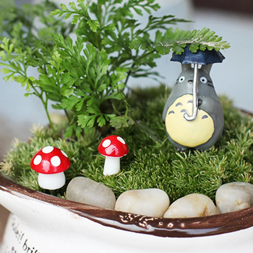 10Pcs Natural Resin Mushroom Toadstool Miniature Fairy Terrarium Figurine For Garden Ornament Decor Crafts 15x12mm - купить по