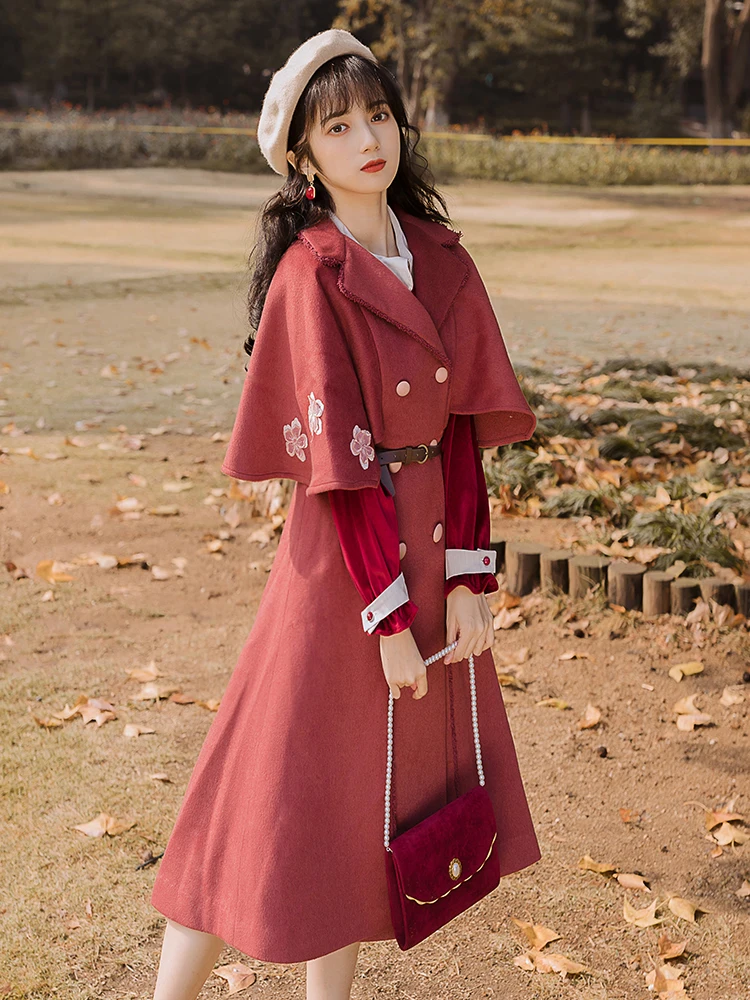 

Will restore ancient ways the bat sleeve embroidery cloth coat of cultivate one's morality temperament new winter coat