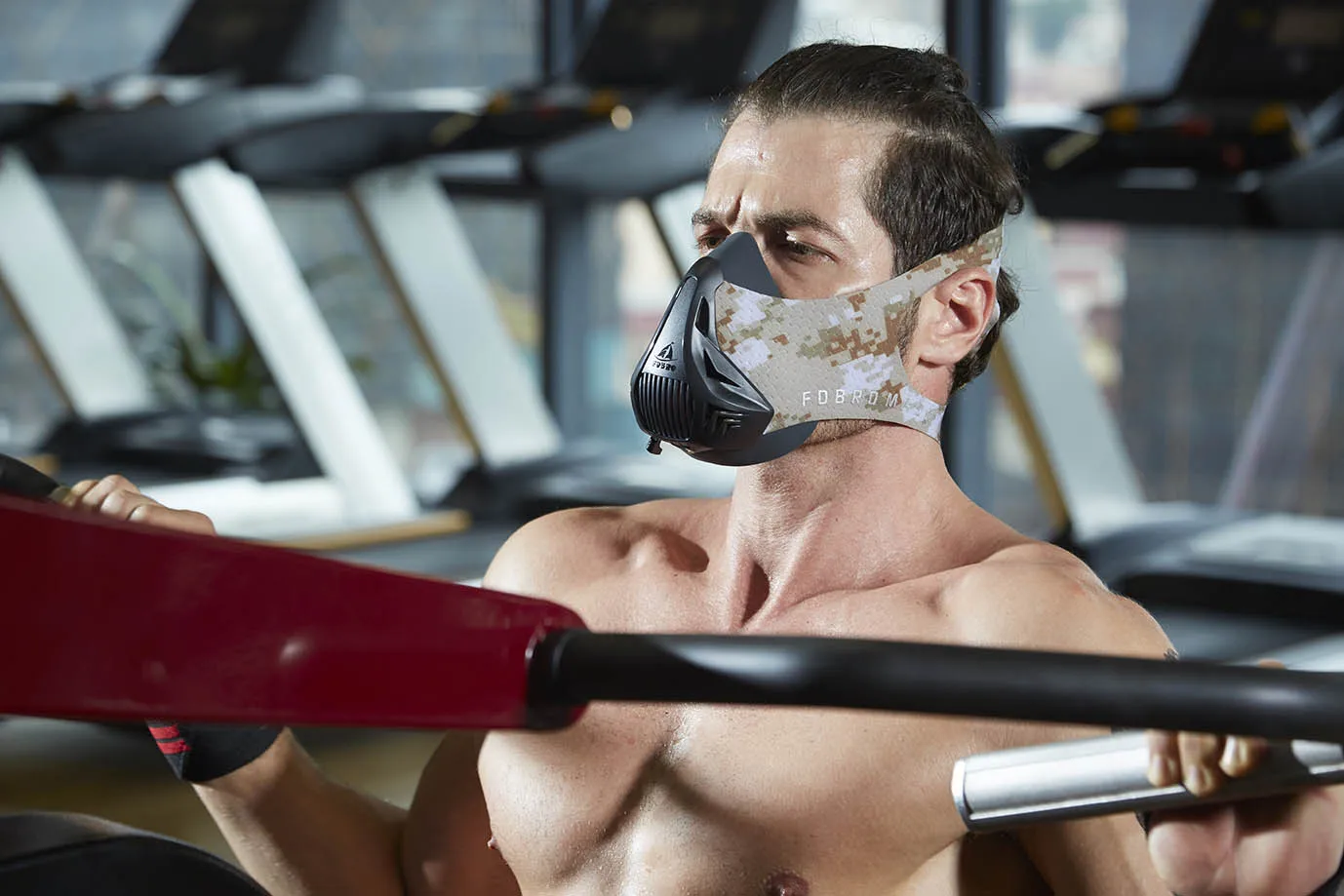 Спортивная маска для бега FDBRO Спортивная маска шестискоростная тренировочная противокислородная защита сопротивление кислороду высота кардио маска для выносливости