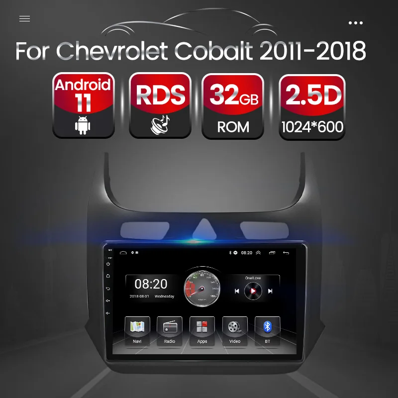 Автомагнитола для Chevrolet Cobalt 2 мультимедийный проигрыватель на Android 11 с GPS HD 2011*2017