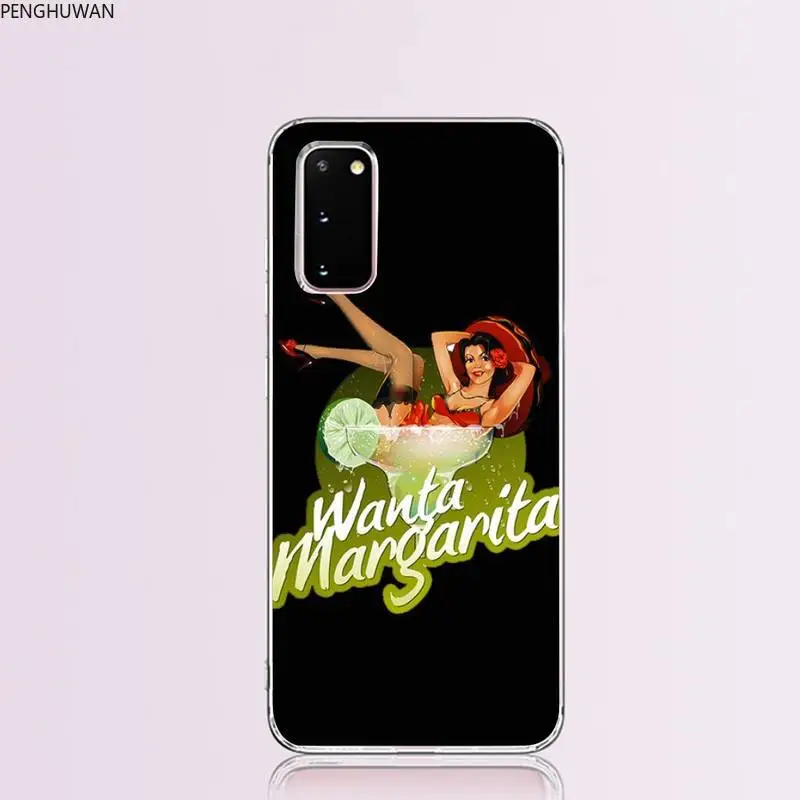 Элегантный мягкий черный чехол для телефона Margarita cocktail Samsung S9 plus S5 S6 S7 edge S8 S10 |