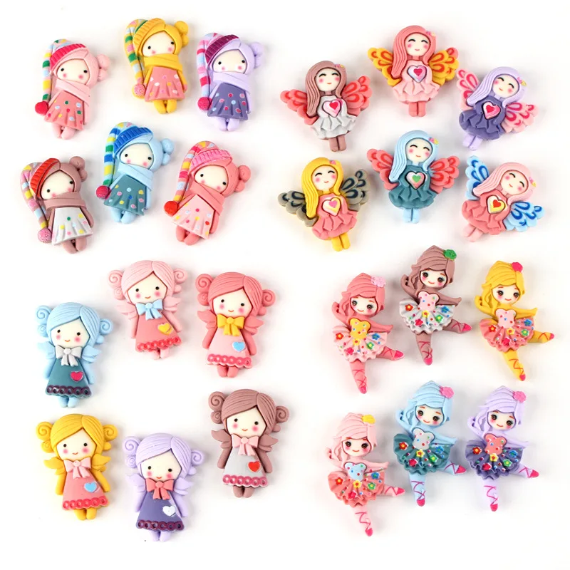30Pcs Cartoon Scrub Princess Girls Color Resin Accessories DIY Craft Supplies Kids Toys Headwear Phone Shell Patch Arts Material | Дом и сад