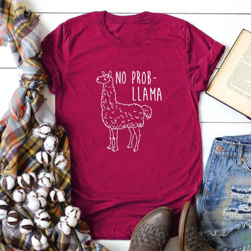 Новинка лета 2019 футболка премиум класса с короткими рукавами и рисунком альпаки