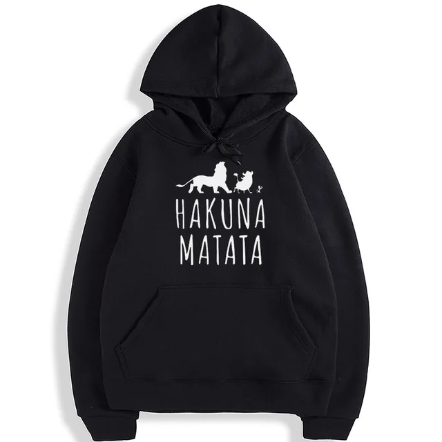 Hakuna Matata флисовая толстовка женская Повседневная флисовая толстовка Король Лев Harajuku пуловер животные толстовки Великобритания