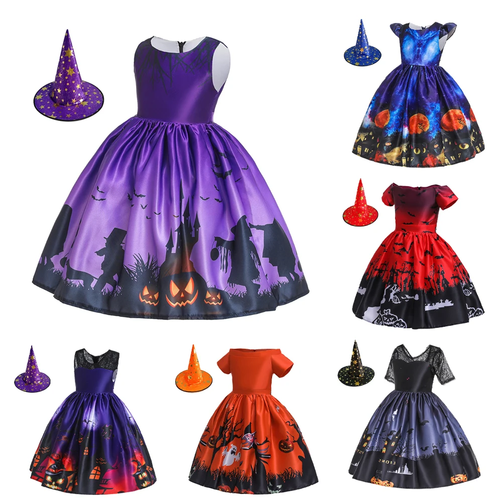 Детское платье на Хэллоуин, вечернее детское платье принцессы для вечеринки, длинное платье, Детский костюм для косплея