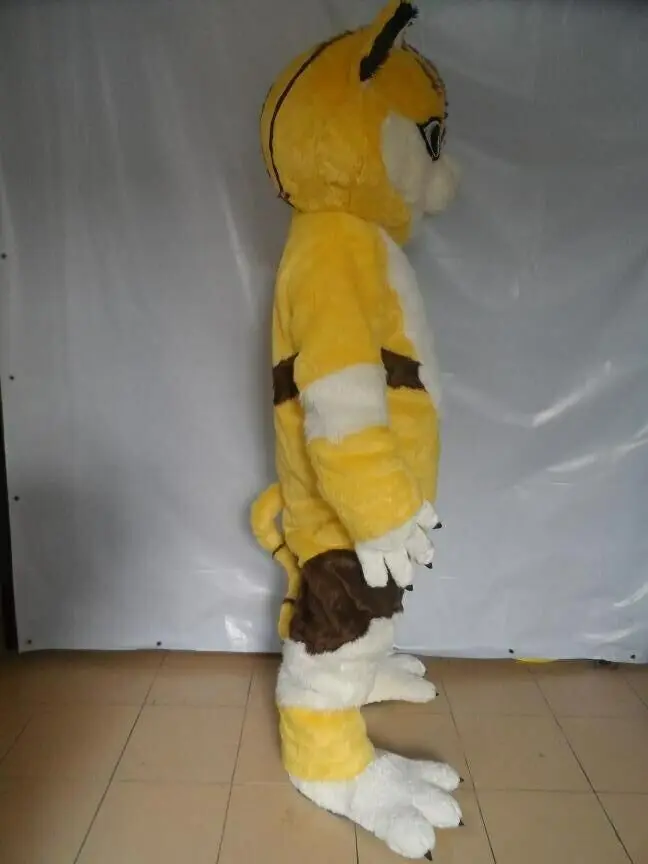 Желтый костюм лисы-маскота Косплэй Вечерние игры наряды нарядное платье Акция