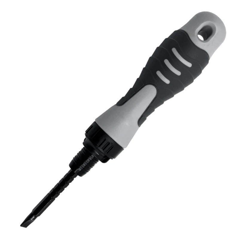 

Ratchet Screwdriver with Flat/Cross Head Dual Purpose Retractable Screwdriver Chrome Vanadium Steel Hand Tool Durable