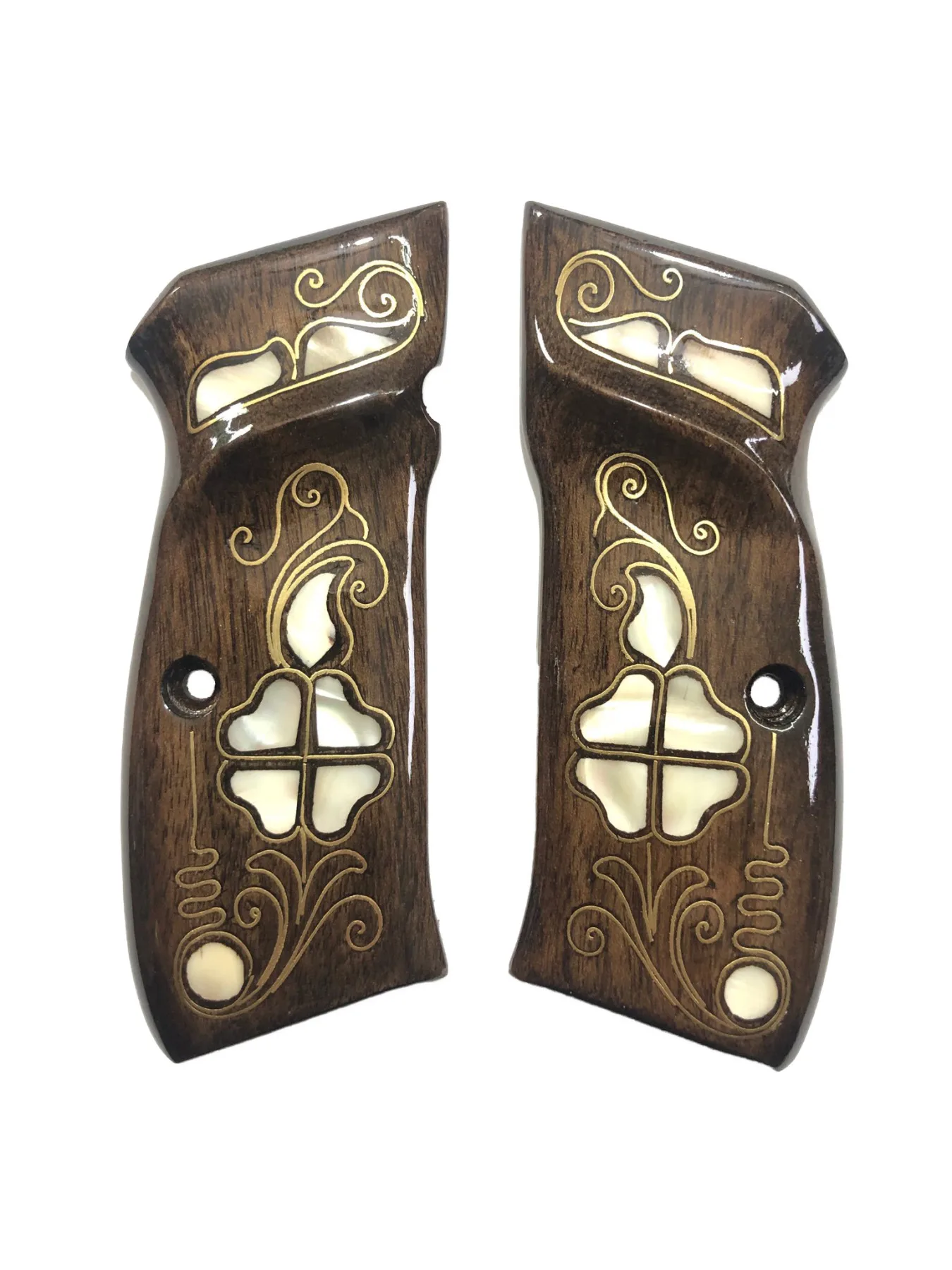 

CZ 75, CZ 85 , CZ 75 B, CZ 85 B Compatible Special Series Laser Cutting Pearl Inlaid Wooden Grip Mod35