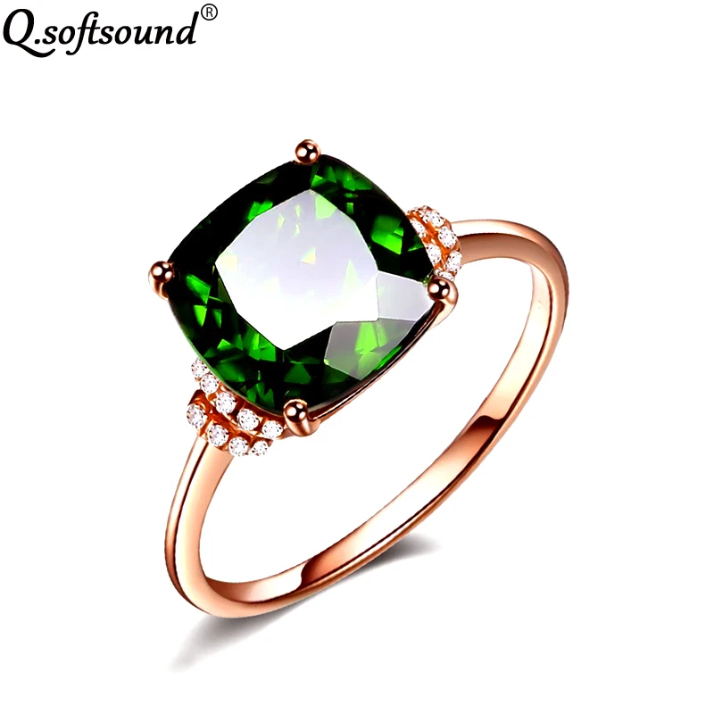 Модные кольца цвета розового золота для женщин Роскошные 2 карата принцесса