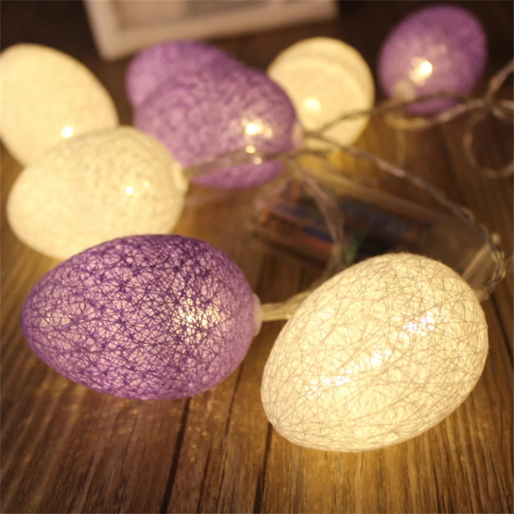 

Easter LED Cotyon Thread Egg Light Atring Battery Powered Light Garland Ornament Easter Egg Decoration Gift