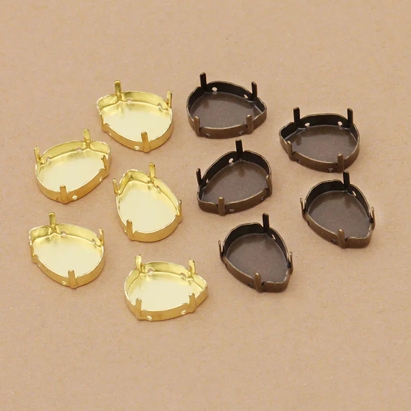 1000pcs Prongs Pins Bezels Cameo Cabochons Base Setting Pendant Blank Tray fits for Drop 13x18mm Stone Jewelry Findings