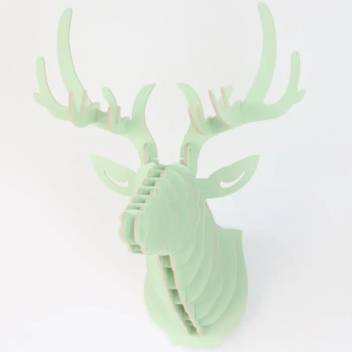 3D деревянная головоломка скульптура в виде животного абстрактная голова оленя